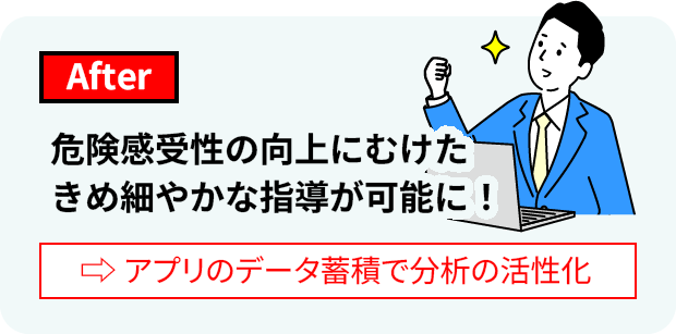 危険感受性の向上にむけたきめ細やかな指導が可能に！